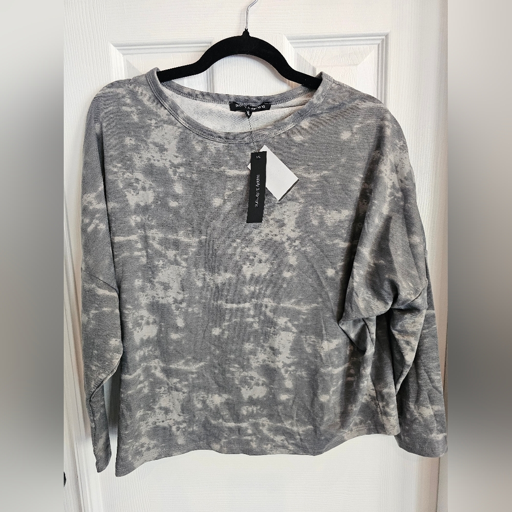 Supply & Demand Gray Tie-Dye Sweatshirt